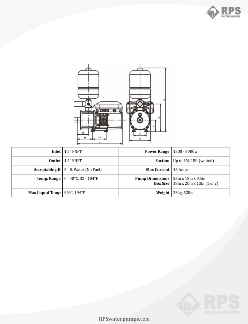 Tankless Pressure Pump Eco Steady Booster Pump User Manual